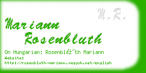 mariann rosenbluth business card